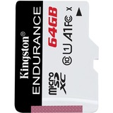 Kingston High Endurance 64 GB microSDXC, Speicherkarte weiß/schwarz, UHS-I U1, Class 10