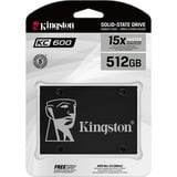 Kingston KC600 512 GB, SSD schwarz, SATA 6 Gb/s, 2,5"