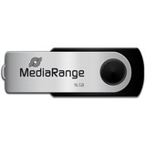 MediaRange Flexi-Drive 16 GB, USB-Stick schwarz/silber, USB-A 2.0