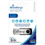 MediaRange Flexi-Drive 8 GB, USB-Stick schwarz/silber, USB-A 2.0