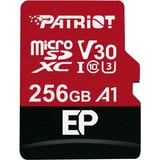 Patriot EP Series 256 GB microSDXC, Speicherkarte rot/schwarz, UHS-I U3, Class 10, V30, A1