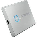 SAMSUNG Portable SSD T7 Touch 1 TB, Externe SSD silber, USB-C 3.2 Gen 2 (10 Gbit/s), extern