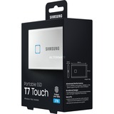 SAMSUNG Portable SSD T7 Touch 2 TB, Externe SSD silber, USB-C 3.2 Gen 2 (10 Gbit/s), extern