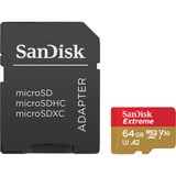 SanDisk Extreme 64 GB microSDXC, Speicherkarte UHS-I U3, Class 10, V30, A2
