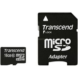 Transcend microSDHC Card 16 GB, Speicherkarte schwarz, Class 10