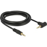 DeLOCK Audiokabel Klinke 3,5mm Stecker > 3,5mm Stecker schwarz, 3 Meter, abgewinkelt