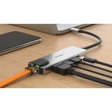 D-Link DUB-M520 USB-C Hub mit Ethernet und Powerdelivery, USB-Hub silber