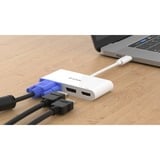 D-Link USB Adapter, USB-C Stecker > VGA + HDMI + DisplayPort Buchse weiß