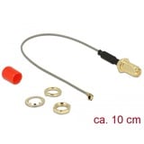DeLOCK Antennenkabel RP-SMA (Buchse zum Einbau) > MHF (Stecker), Adapter grau/gold, 10cm