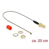 DeLOCK Antennenkabel SMA (Buchse zum Einbau) > MHF (Stecker), Adapter grau/gold, 20cm