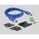 DeLOCK Externer Industrie Hub 7 x USB 3.0 Typ-A, USB-Hub schwarz, mit 15 kV ESD Schutz