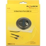 DeLOCK Tisch-Hub 4x USB 3.0 60mm, USB-Hub 