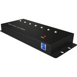 ICY BOX IB-AC677, USB-Hub schwarz, 7 Port USB 3.0 Industrie-Hub