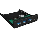 ICY BOX IB-HUB1418-i3, Frontpanel schwarz, 3x USB 3.0 Type-A, 1x USB Type-C