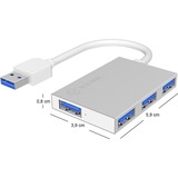 ICY BOX IB-Hub1402, USB-Hub silber