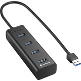 Sharkoon 4-Port USB 3.0 Aluminium Hub, USB-Hub schwarz