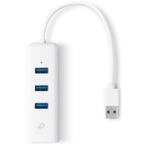 TP-Link 3-Port-USB3.0-Hub & Gigabit-Ethernet-Adapter, USB-Hub weiß