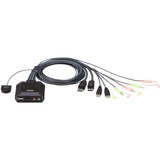 ATEN CS22DP 2P , KVM-Switch schwarz, USB DP