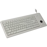 CHERRY Compact-Keyboard G84-4400, Tastatur hellgrau, US-Layout, Cherry Mechanisch, integr. Trackball