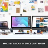 Logitech MX Keys für Mac, Tastatur dunkelgrau, DE-Layout
