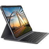 Logitech Slim Folio Pro, Tastatur schwarz, DE-Layout, Scissor-Switch, für iPad Pro 12,9 Zoll (3. und 4. Generation), Apple Layout