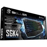 Sharkoon SKILLER SGK4, Gaming-Tastatur schwarz, BE-Layout, Rubberdome