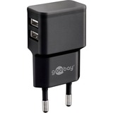 goobay Dual USB-Ladegerät 2,4 A schwarz