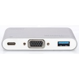 Digitus Multiport Adapter USB-C > VGA + USB silber/weiß