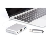 Digitus Multiport Adapter USB-C > VGA + USB silber/weiß