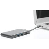 Digitus Universal Travel Docking Station, Dockingstation schwarz, HDMI, USB, USB-C, VGA, RJ-45, Kartenleser