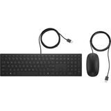 HP Pavillon kabelgebundene Tastatur und Maus 400, Desktop-Set schwarz, DE-Layout