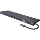ICY BOX IB-DK2102-C, Dockingstation anthrazit, HDMI, USB-C, VGA, Mini DisplayPort
