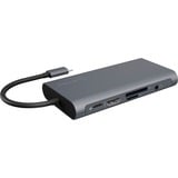 ICY BOX IB-DK4040-CPD, Dockingstation grau, USB-C, HDMI, VGA, SD