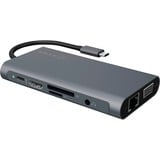 ICY BOX IB-DK4040-CPD, Dockingstation grau, USB-C, HDMI, VGA, SD