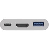 goobay USB 3.2 Gen 1 Multiport-Hub, USB-C Stecker > USB-A + USB-C + HDMI Buchse, Adapter weiß, 15cm, PD, Laden mit bis zu 60 Watt