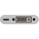 goobay USB Adapter, USB-C Stecker > USB-C Buchse + DVI Buchse weiß, 15cm, PD, Laden mit bis zu 60 Watt