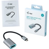 i-tec Adapter USB-C > Metal DisplayPort 4K / 60Hz schwarz/silber