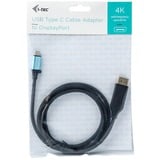 i-tec Adapterkabel USB-C > Display-Port  4K / 60Hz schwarz, 1,5 Meter