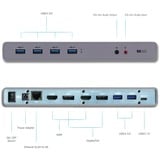 i-tec Dual Display Docking Station, Dockingstation grau, USB-C, HDMI, DisplayPort, USB