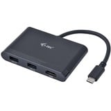 i-tec USB 3.2 Gen 1 Multiport-Hub, USB-C Stecker > 2x USB-A Buchse + HDMI Buchse, Adapter schwarz, 13cm, PD, Travel Adapter