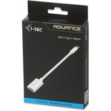 i-tec USB-C Adapter, Kabel weiß, integriertes 20cm langes Kabel