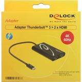 DeLOCK Adapter Thunderbolt 3 > 2x HDMI 4K schwarz, 27cm