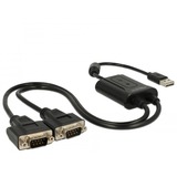 DeLOCK Adapterkabel USB 2.0 > 2x Seriell RS-232 schwarz, 60cm