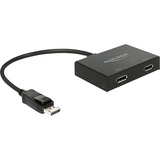 DeLOCK DisplayPort Splitter 1.2 in > 2x DisplayPort out schwarz, 30 cm, aktiver Konverter