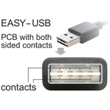 DeLOCK EASY-USB 2.0 Kabel, USB-A Stecker > Micro-USB Stecker 90° schwarz, 0,5 Meter, rechts / links abgewinkelt, beidseitig verwendbar