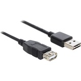 DeLOCK EASY-USB 2.0 Verlängerungskabel, USB-A Stecker > USB-A Buchse schwarz, 2 Meter, USB-A Stecker beidseitig verwendbar