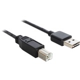 DeLOCK Kabel EASY USB 2.0-A St. > USB-B Stecker schwarz, 1m, USB-A Stecker beidseitig verwendbar