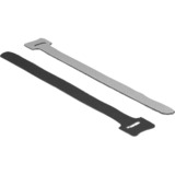 DeLOCK Klett-Kabelbinder 200mm x 12mm schwarz, 10 Stück