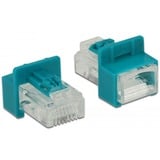 DeLOCK RJ45 Secure Clip mit Stecker, Halterung türkis, 6 Stück