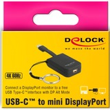 DeLOCK Schlüsselanhänger USB C > mini DisplayPort 4K 60Hz, Adapter schwarz